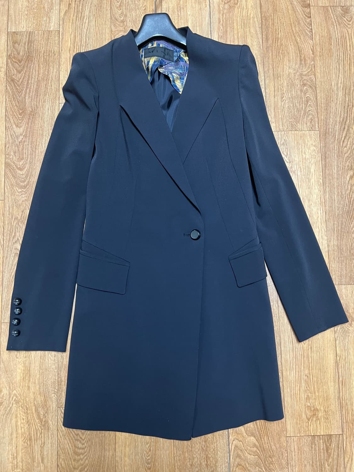 한섬 마인 블랙 롱 자켓 상품이미지1