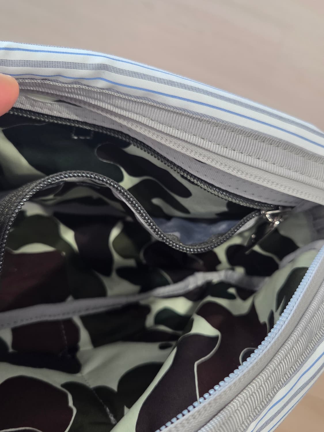 포터 x 꼼데가르송 옴므 체크 숄더백 화이트 상품이미지3