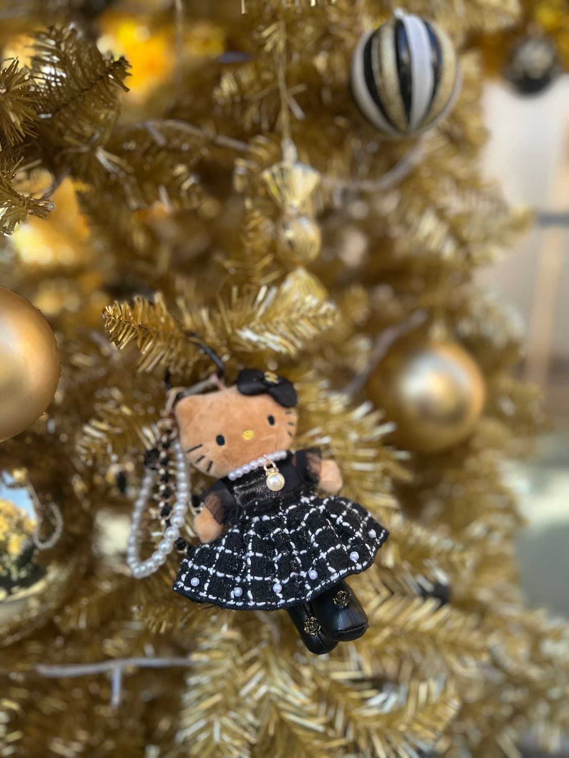 (1)롱다리키티 커스텀키링_ 🖤블랙 트위드 상품이미지8