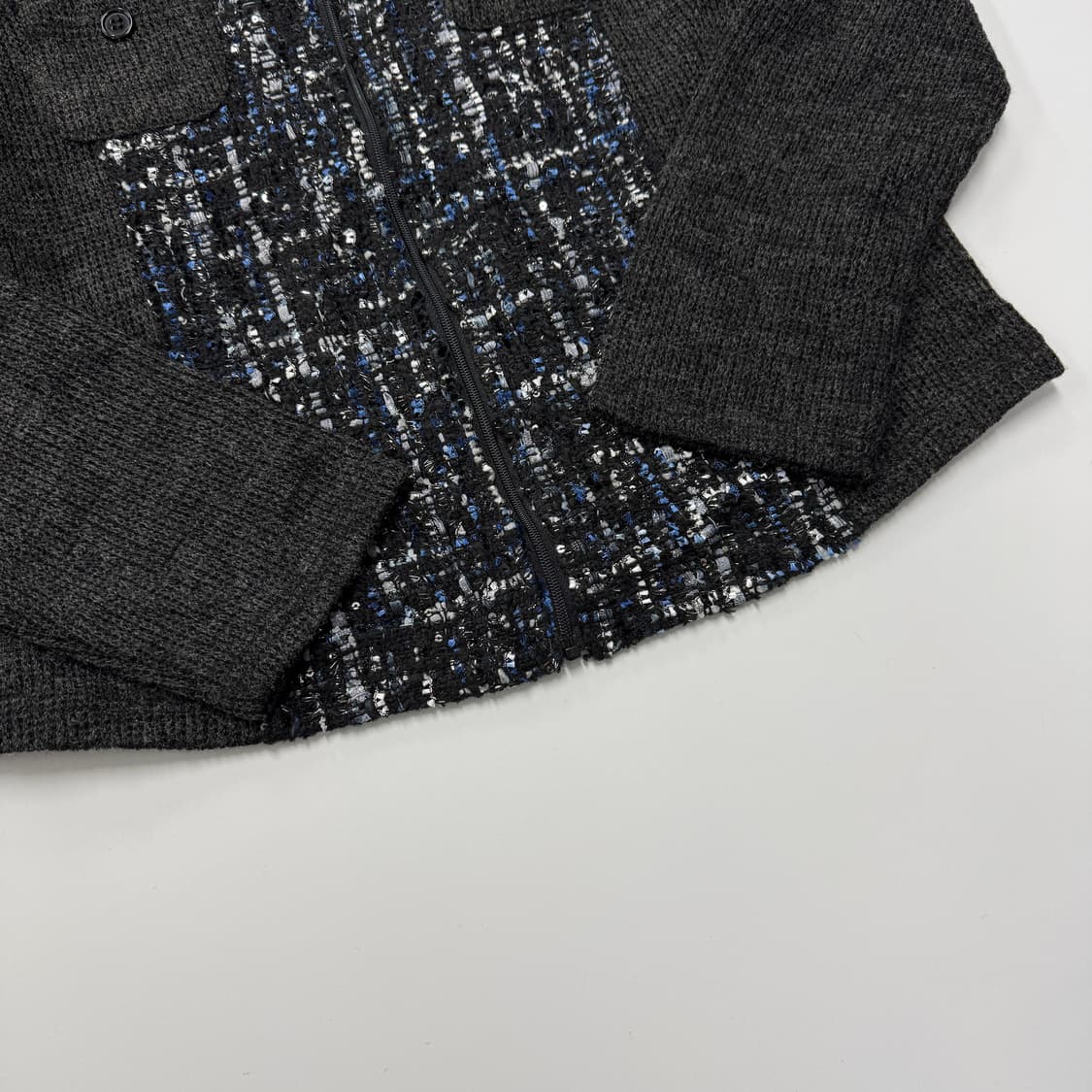 Tweed panel knit zip jacket 상품이미지4