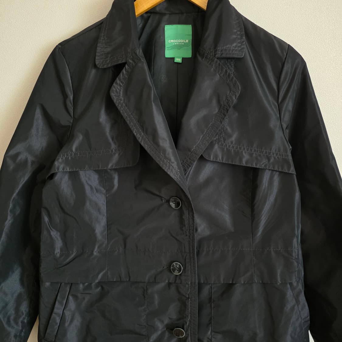 크로커다일 레이디스 블랙 간절기 코트 100 상품이미지4