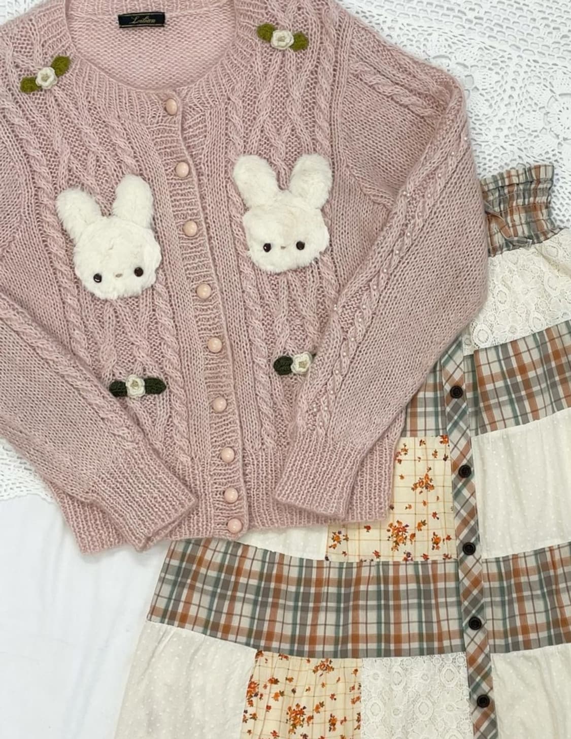 빈티지 토끼 니트 가디건 상품이미지1