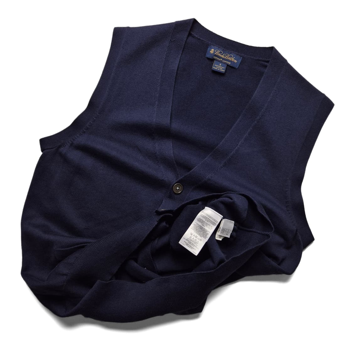 [S] 브룩스브라더스 수피마코튼 버튼 니트베스트 상품이미지1