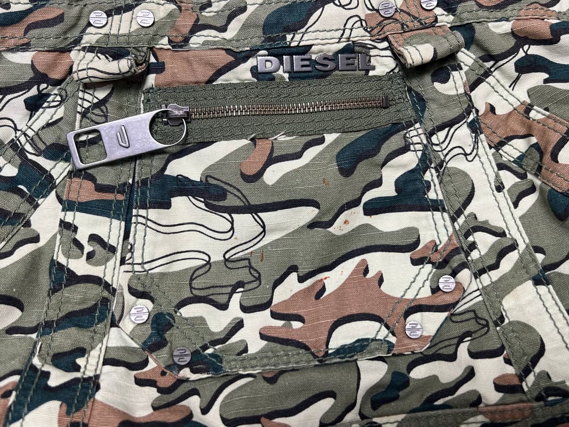 디젤 코튼 카모 숄더백 토트백 핀버튼 상품이미지3