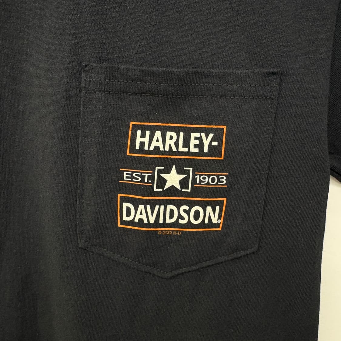 할리데이비슨 포켓 반팔 티셔츠 블랙 여성 S 상품이미지3