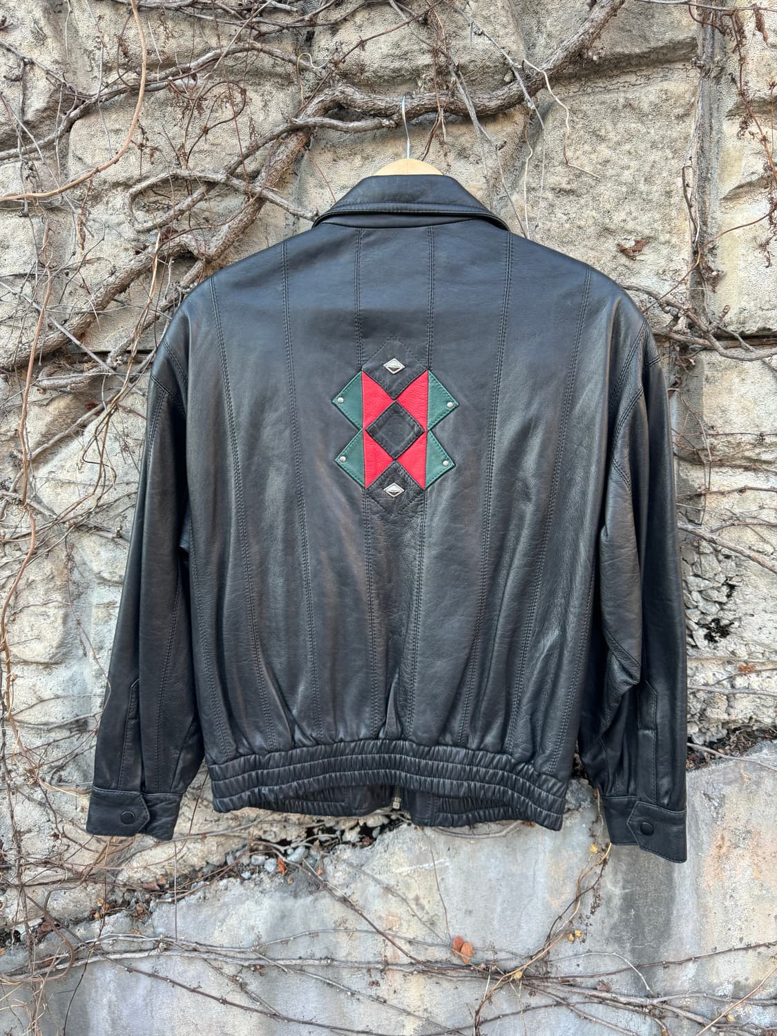 90s 국내생산 양가죽 나바호 패턴 가죽 레더 자켓 우먼 상품이미지2