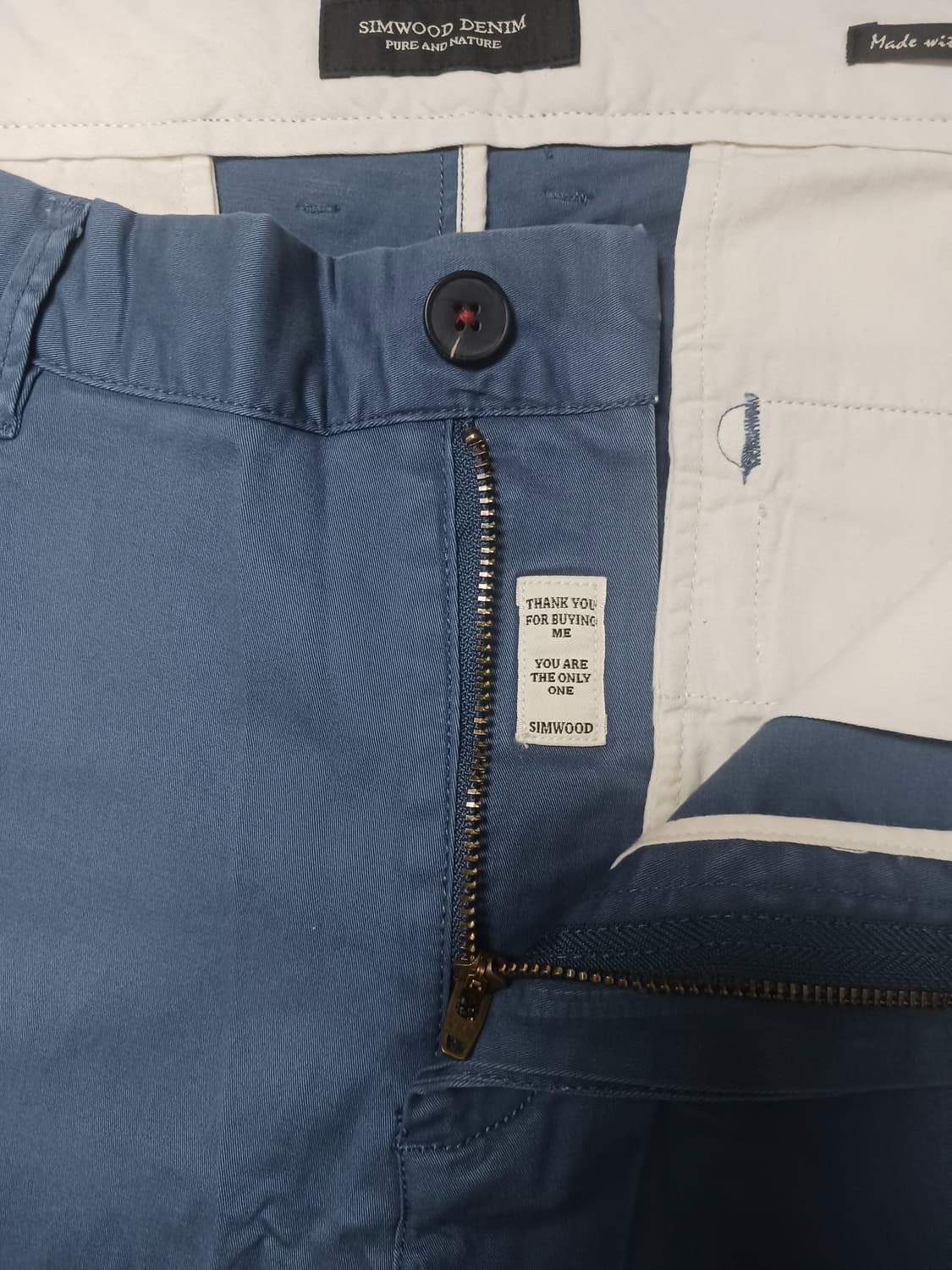 새상품 [36] 심우드 진스 슬림 스트레이트 블루 치노 팬츠 상품이미지6