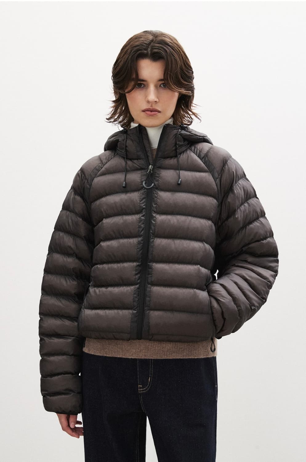 수아레 라이트 시어쉘 패딩 점퍼 브라운M 상품이미지2