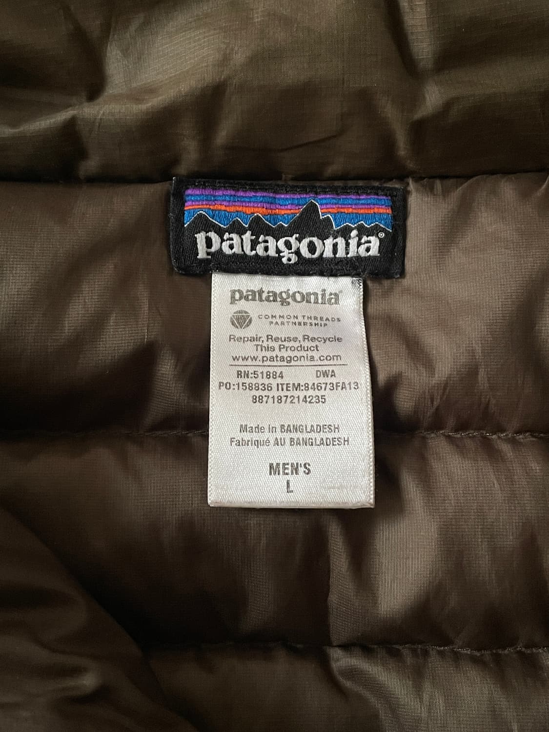 Patagonia Chocolate Brown Goose Down 상품이미지9