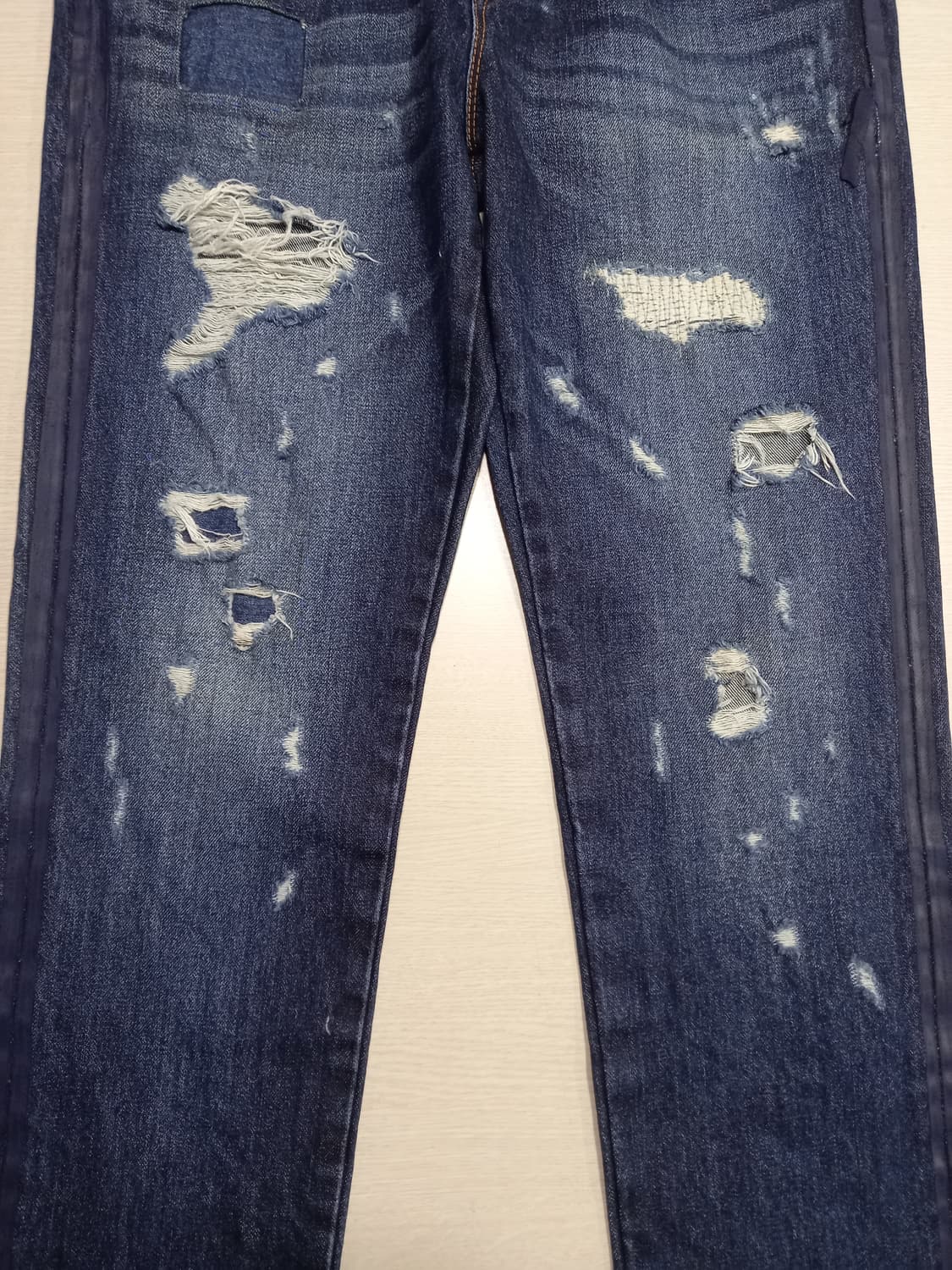 32 EVISU NO.5 Jap 데미지워싱 슬림일자 리페어진 32-352 상품이미지6