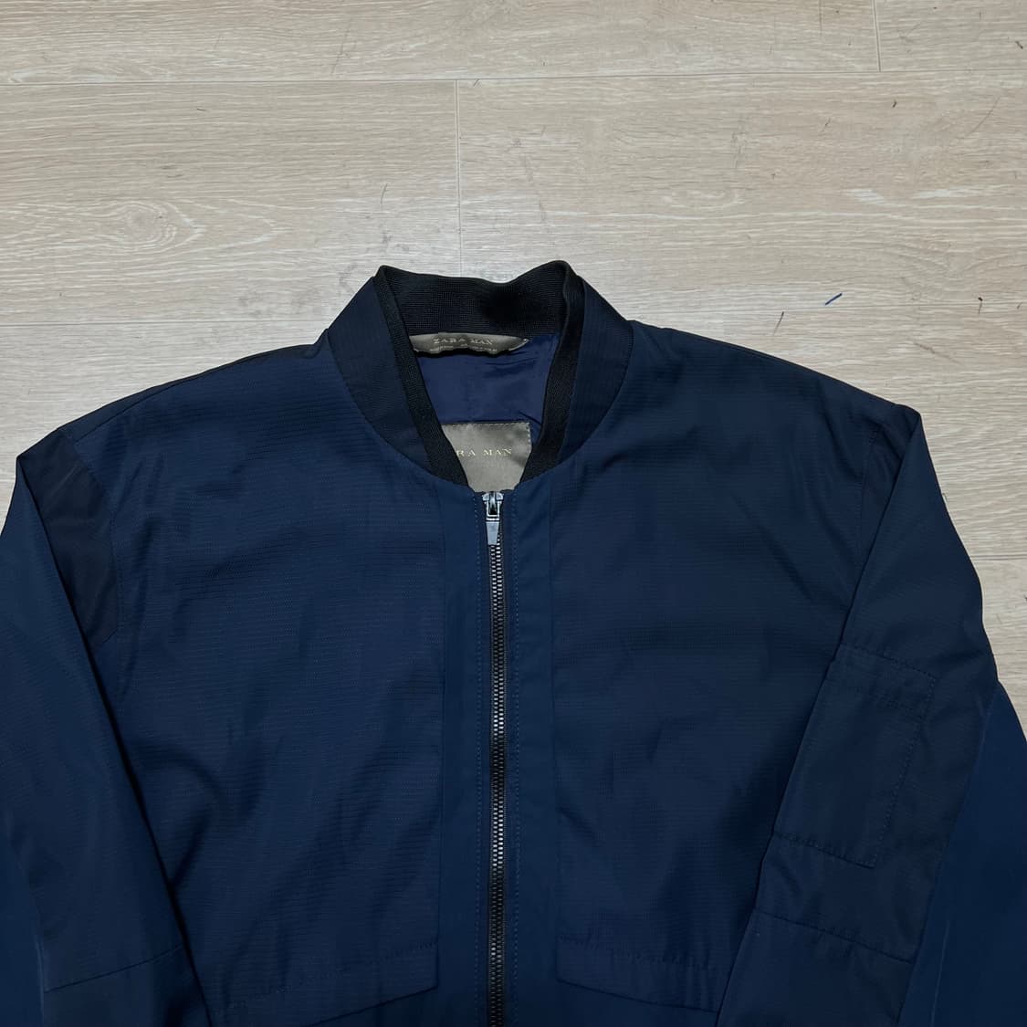 자라 베이직 코튼 블루종 집업자켓 [네이비] M/95 상품이미지2