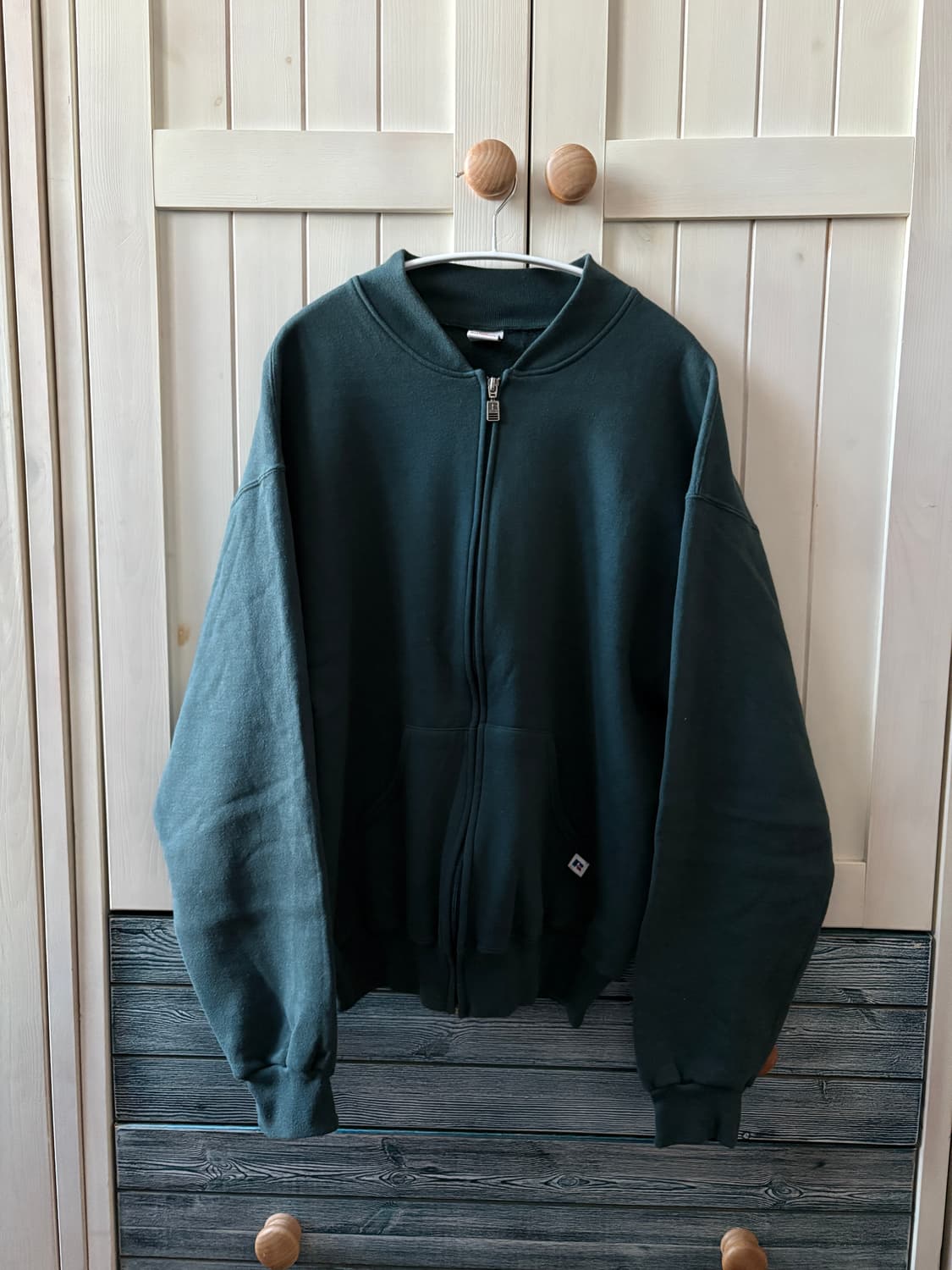 00s 90s 러셀 스웻 집업 라지 다크 그린 상품이미지1