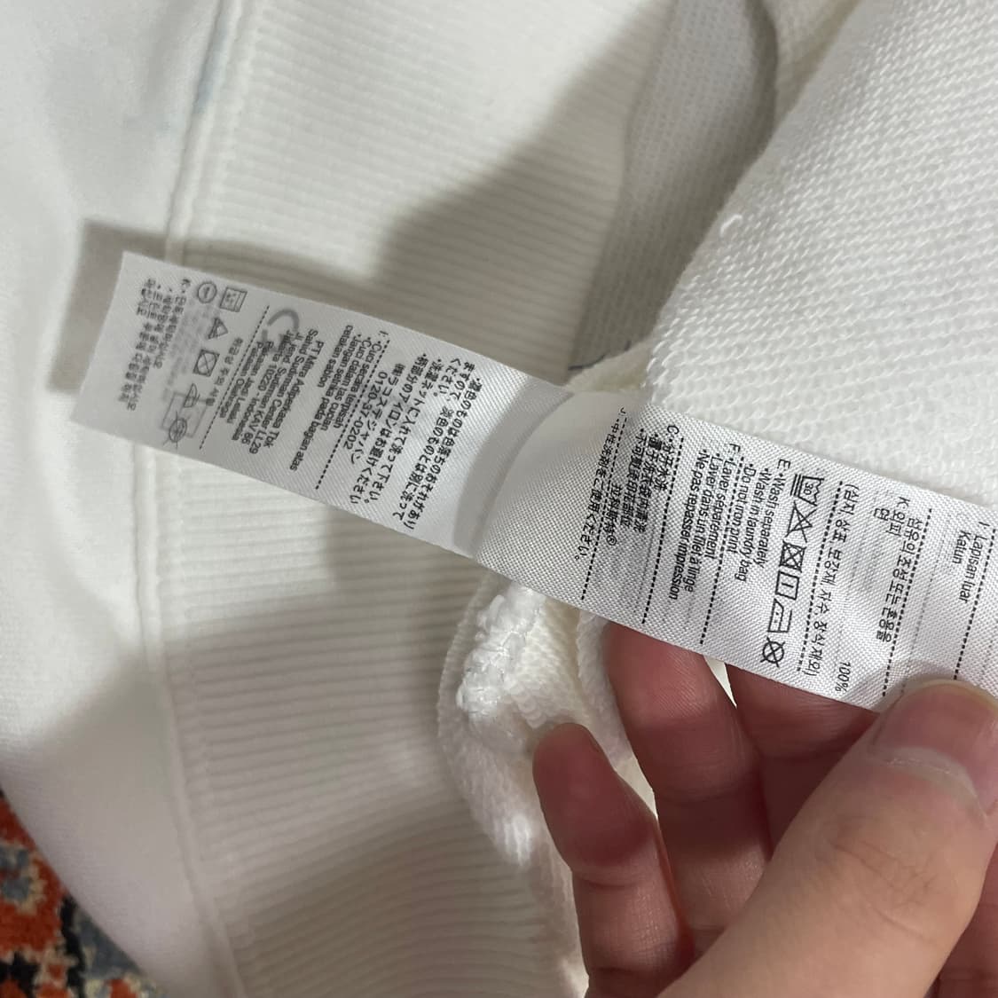 라코스테 시그니처로고 화이트 후드티셔츠 남성M 상품이미지7