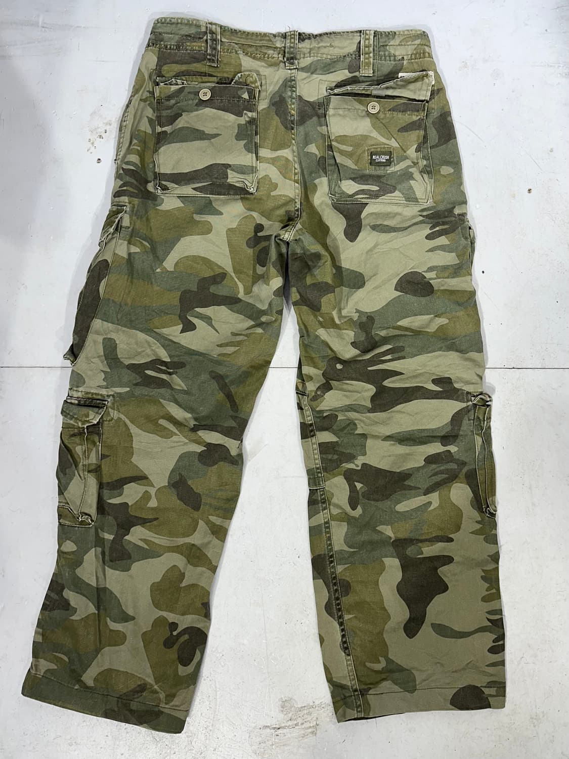 일본 빈티지 멀티 포켓 유틸리티 밀리터리 카모 카고 팬츠 와이드 바지 L 상품이미지5