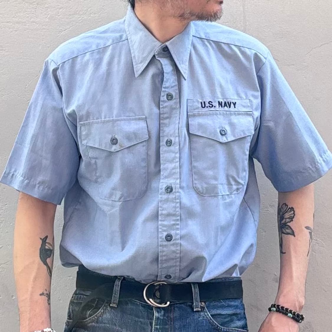 90년대 미해군 유틸리티 워크 셔츠 상품이미지8