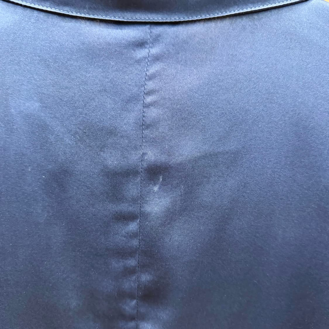 아르마니 꼴레지오니 블라우스 셔츠 버튼 커프스 무지 디테일 네이비 상품이미지8