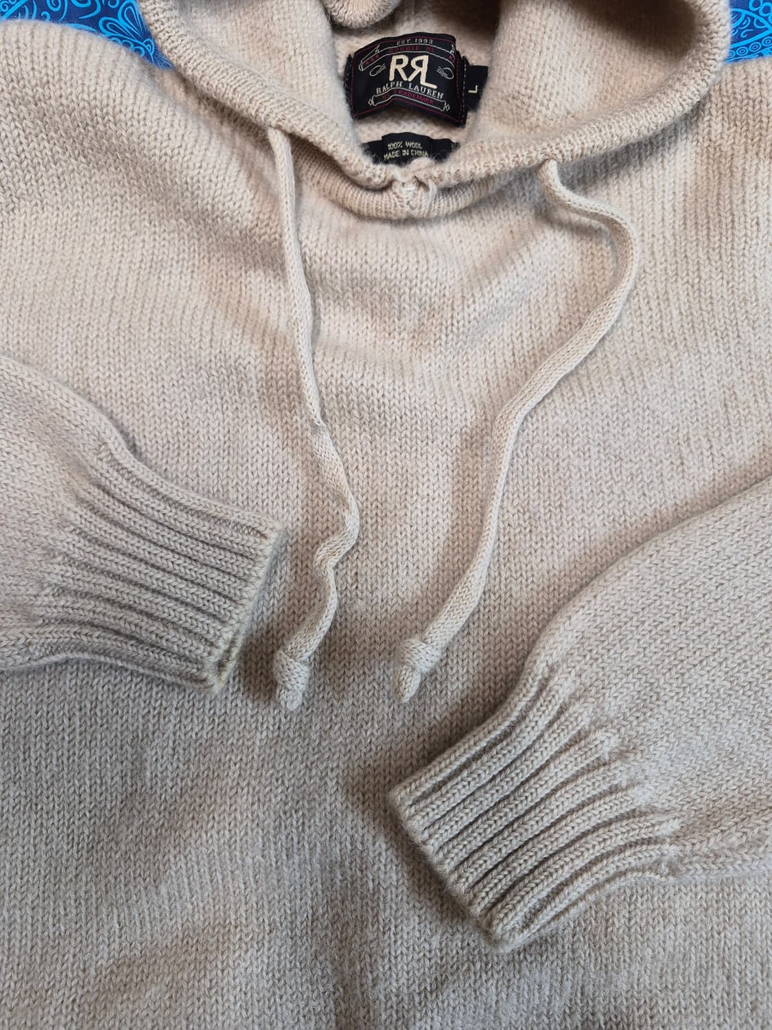 90's RRL(Double RL) Wool Knit Hoodie [L] 상품이미지3