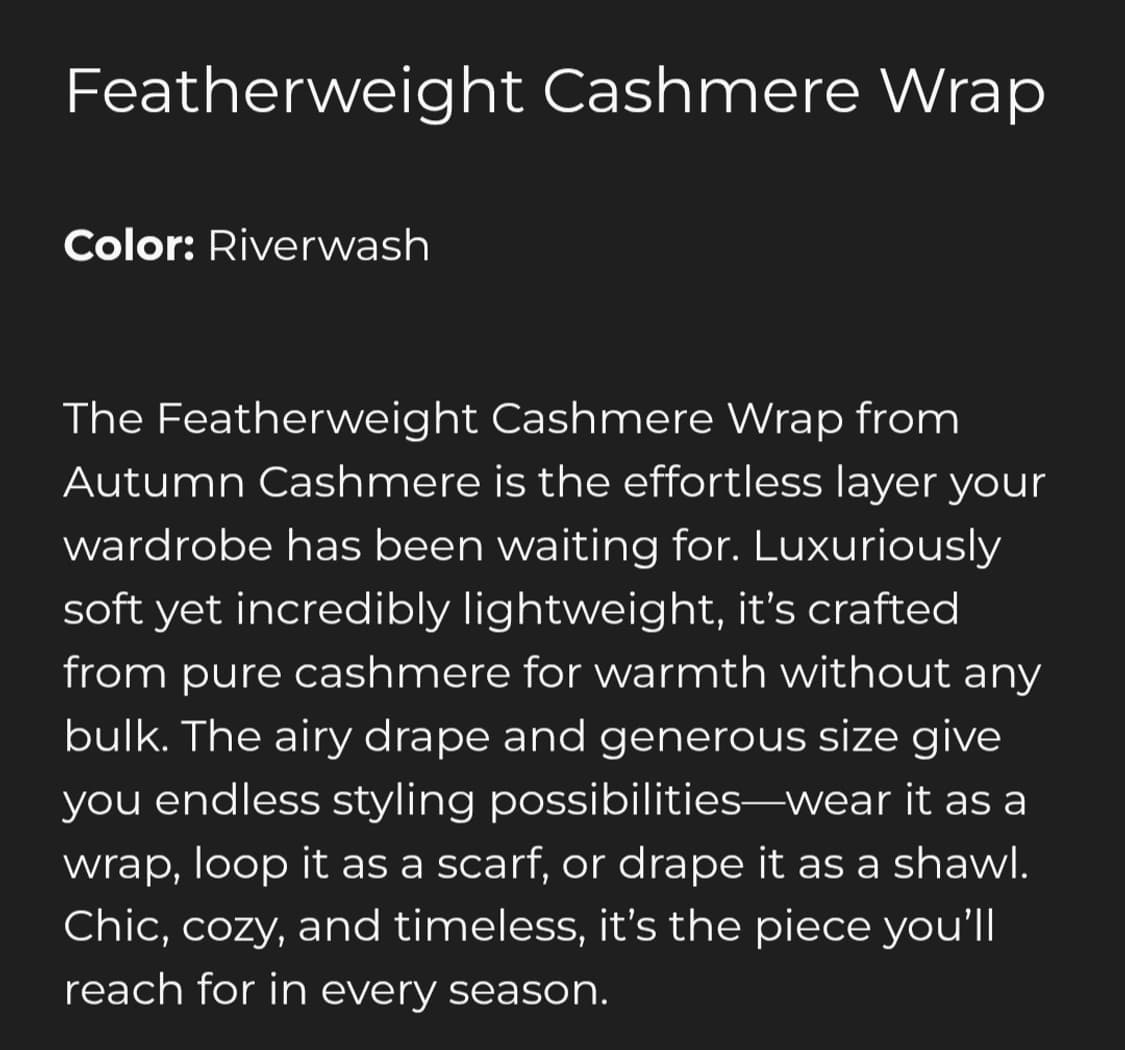 어텀 캐시미어 페더웨이트 랩 머플러  상품이미지4