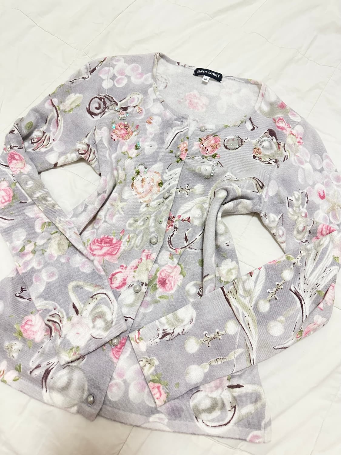 빈티지 플라워 가디건 상품이미지2