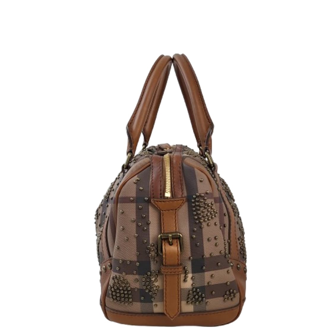 정품 버버리 스모키브라운 노바체크 하트 스터드 토트백 상품이미지3