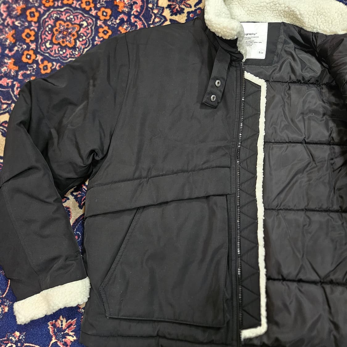 코스그라피(CGP) 하이넥 헤비보아 플리스 무스탕 패딩 점퍼  상품이미지6