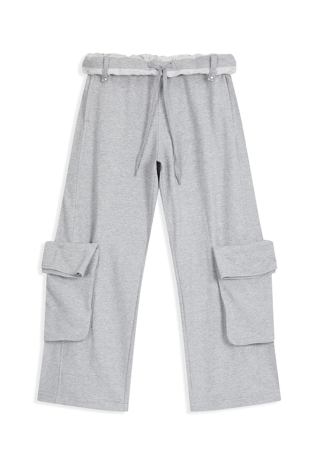 ROLLED WAIST SWEAT CARGO PANTS, GRAY 상품이미지1
