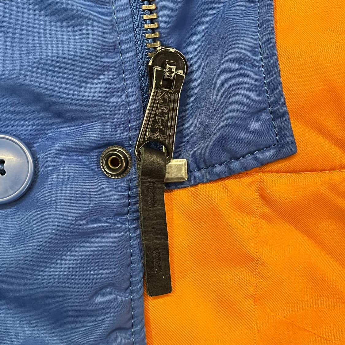 [정품/L] 알파인더스트리 블루 후드 퍼 패딩 점퍼 b19 상품이미지8