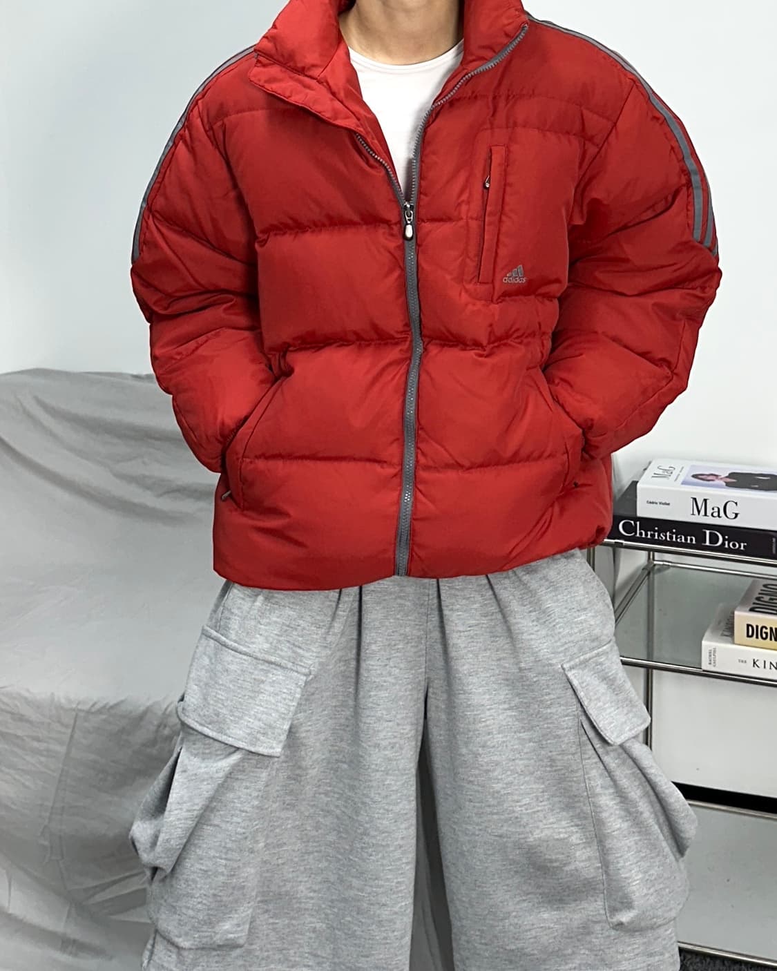 아디다스 00s 올드스쿨 브릭레드 패딩 XL 상품이미지2
