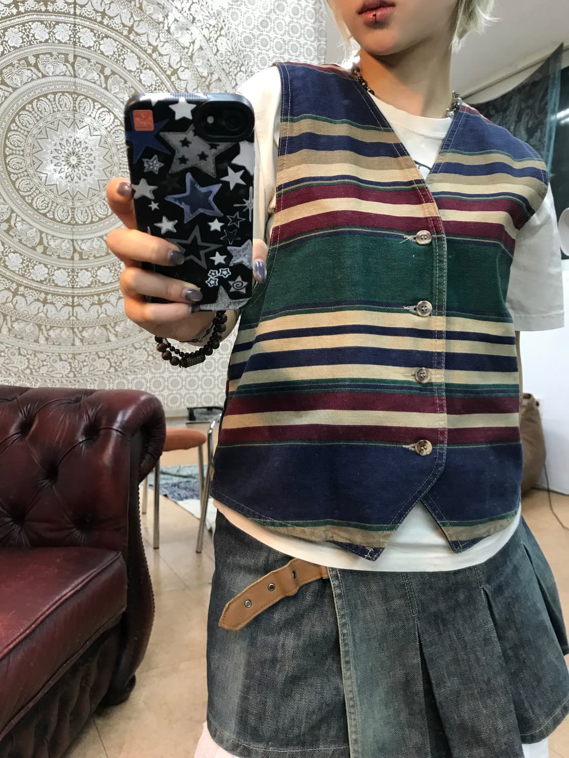 빈티지 스트라이프 베스트 자켓  상품이미지2