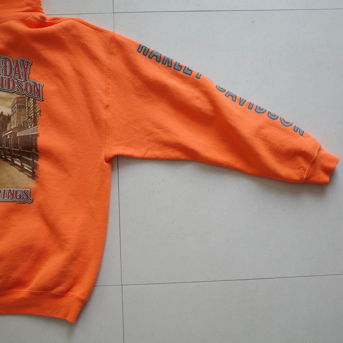 할리데이비슨 오렌지 후드티 양팔프린트 상품이미지9