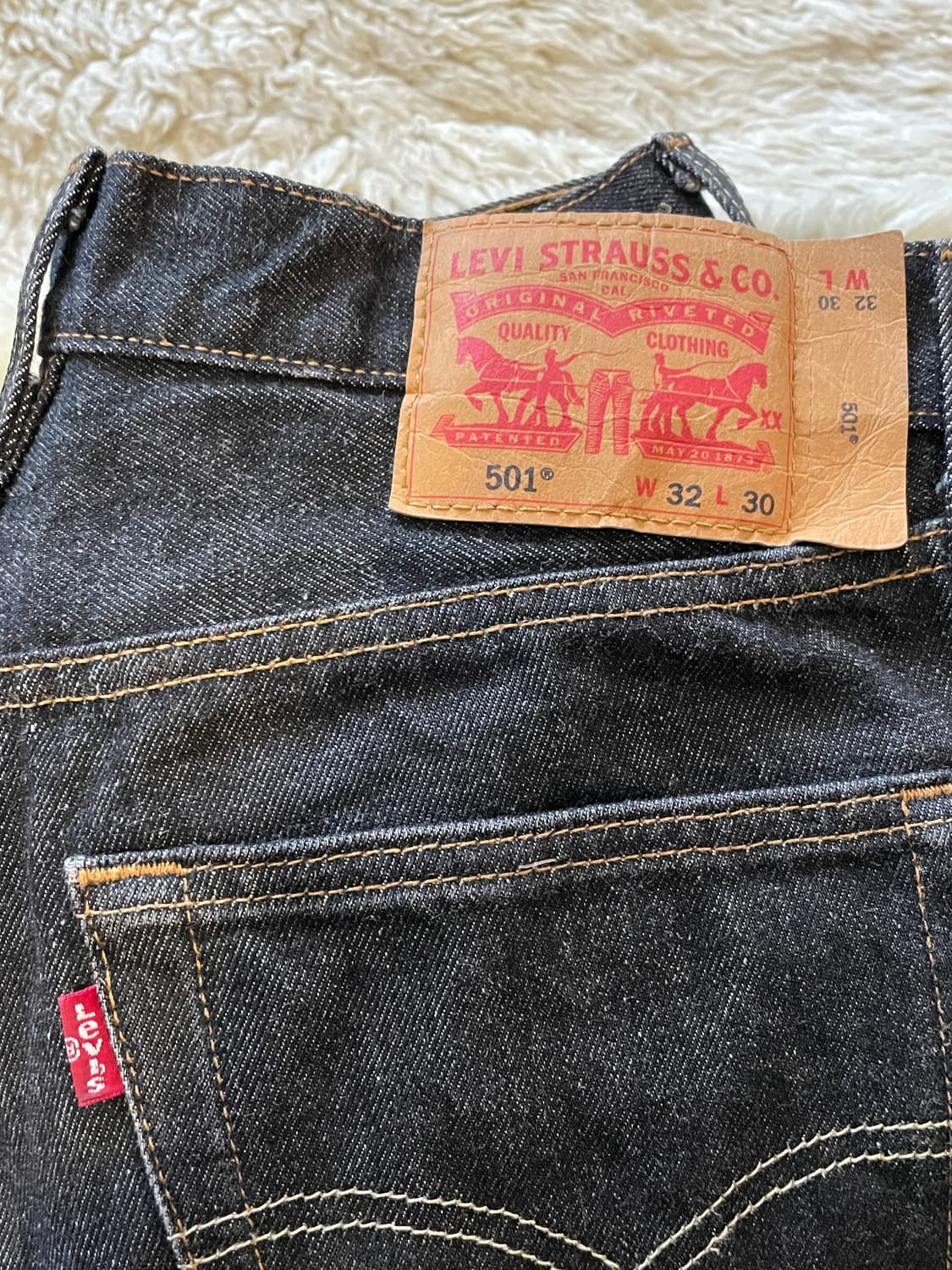 리바이스501 블랙 데님 팬츠 상품이미지4