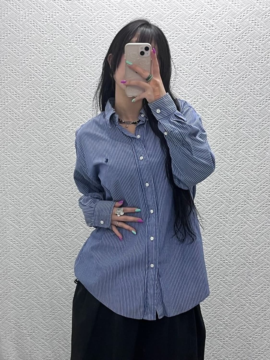 폴로 랄프로렌 자수로고 스트라이프 긴팔 셔츠 105 C07342 상품이미지2