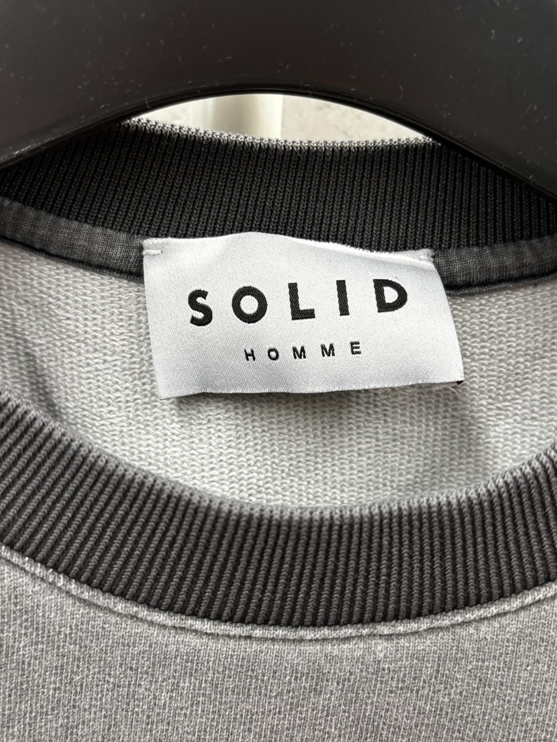 SOLID 솔리드 워싱 블랙 맨투맨 티셔츠 105 상품이미지4