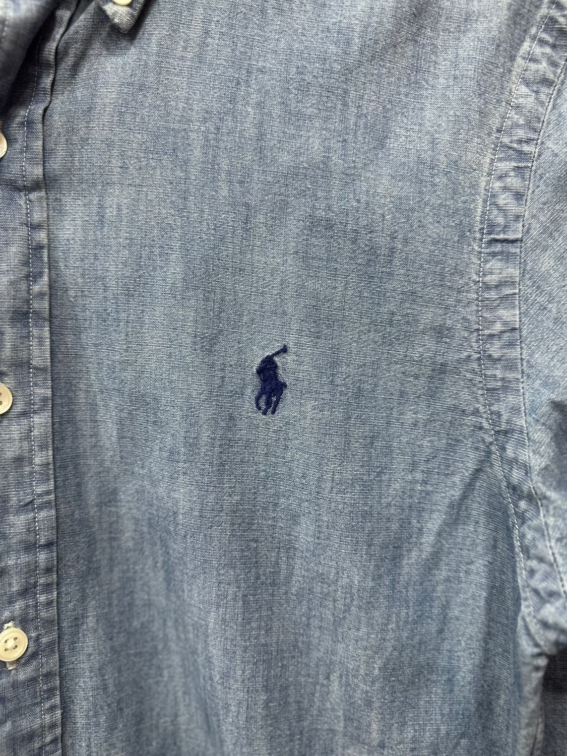 폴로 샴브레이셔츠. 슬림핏 s 상품이미지3