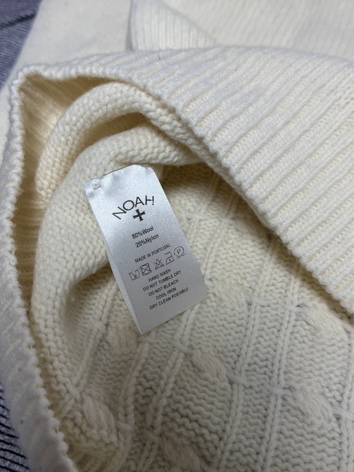 노아 Noah 아가일 케이블 니트 L Cream 상품이미지6