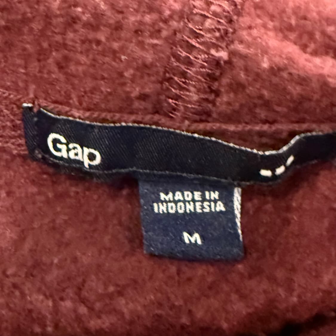 갭 버건디 체크 로고 후드티 상품이미지5