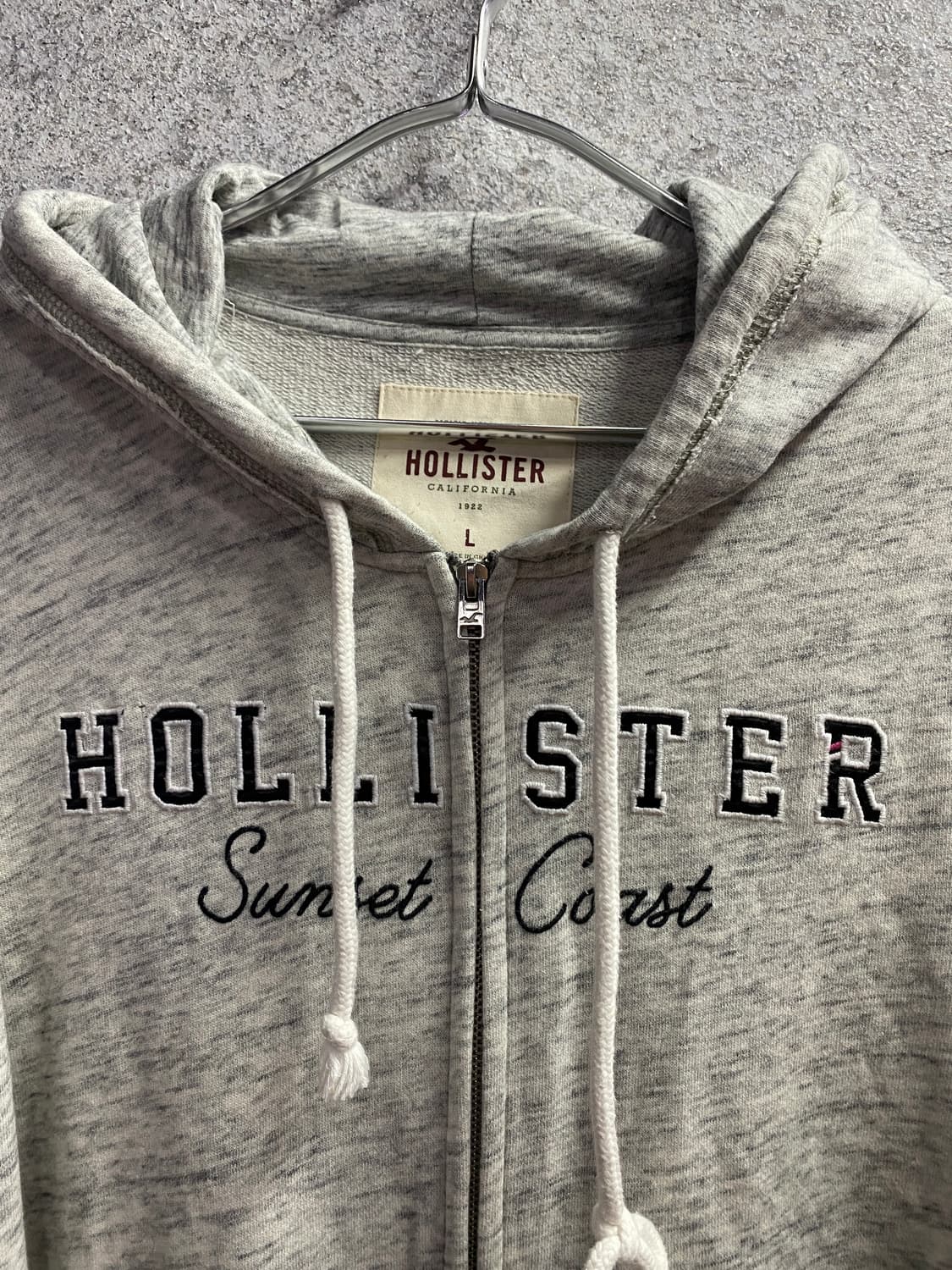 홀리스터 빅로고 멜란지 그레이 후드집업 B3415 상품이미지3