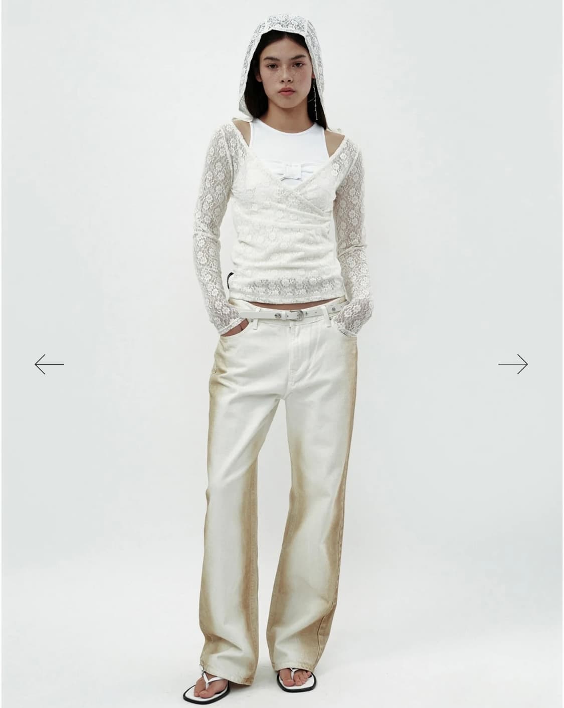 세릭 BRUSH DYEING DENIM PANTS / IVORY 상품이미지2