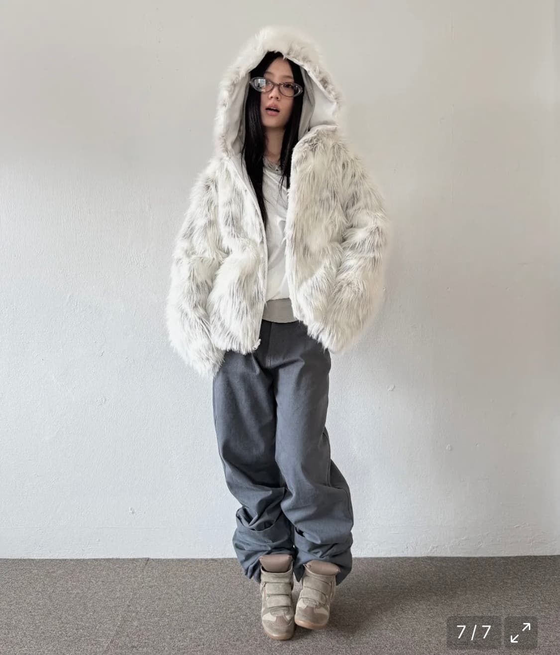 [새상품] 나체 리버시블 후드 퍼 자켓 크림 0사이즈 상품이미지2