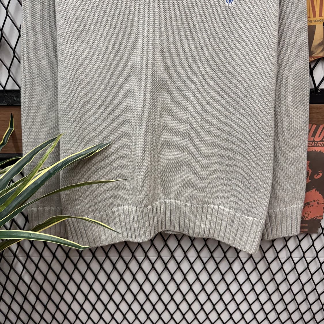 폴로 랄프로렌 니트 스웨터 블루 포니 로고 포인트 그레이 상품이미지4