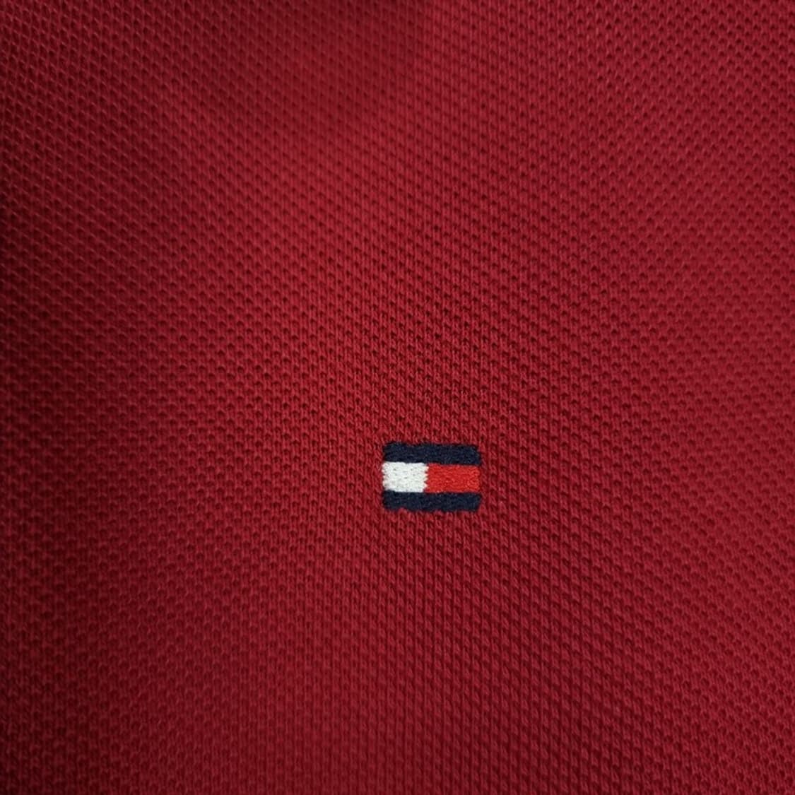 [타미힐피거] (새상품) 로고 자수 카라티 버건디 M20182 상품이미지7
