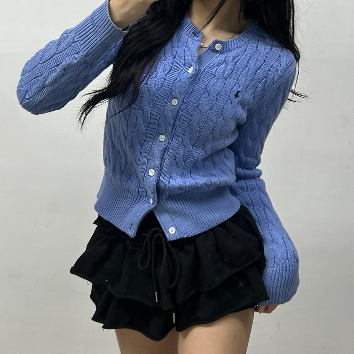 폴로 랄프로렌 신형 큐알택 케이블 걸즈 니트 가디건(S) 상품이미지2