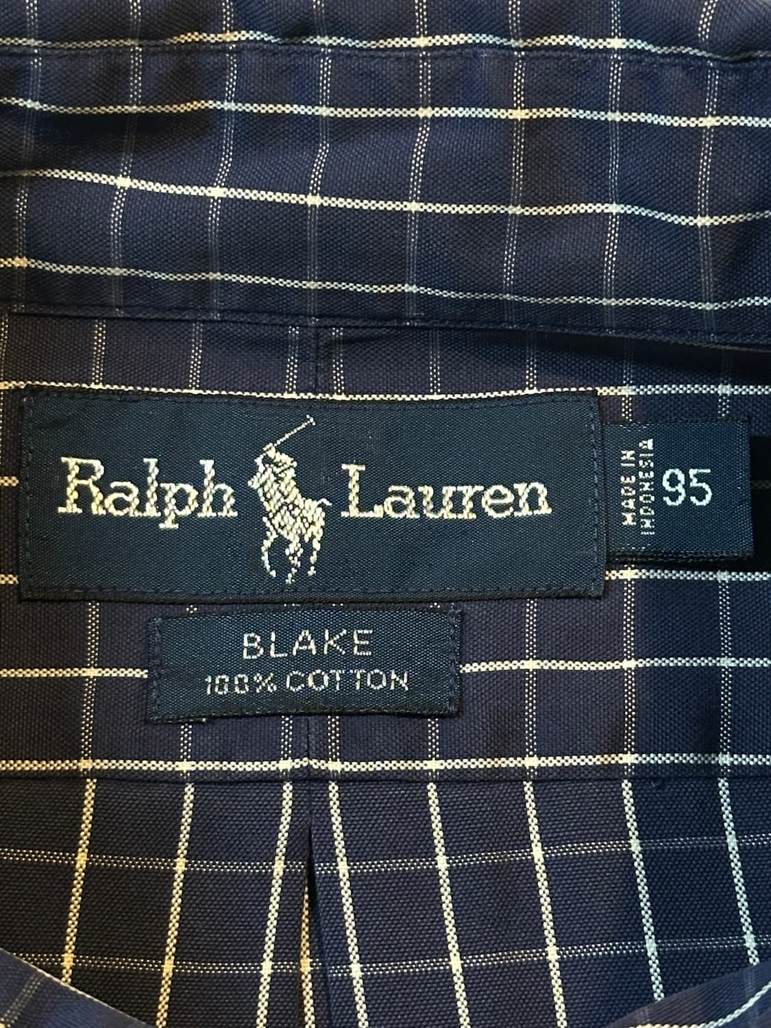 폴로 랄프로렌 POLO 네이비포니 코튼 체크셔츠 네이비 상품이미지4