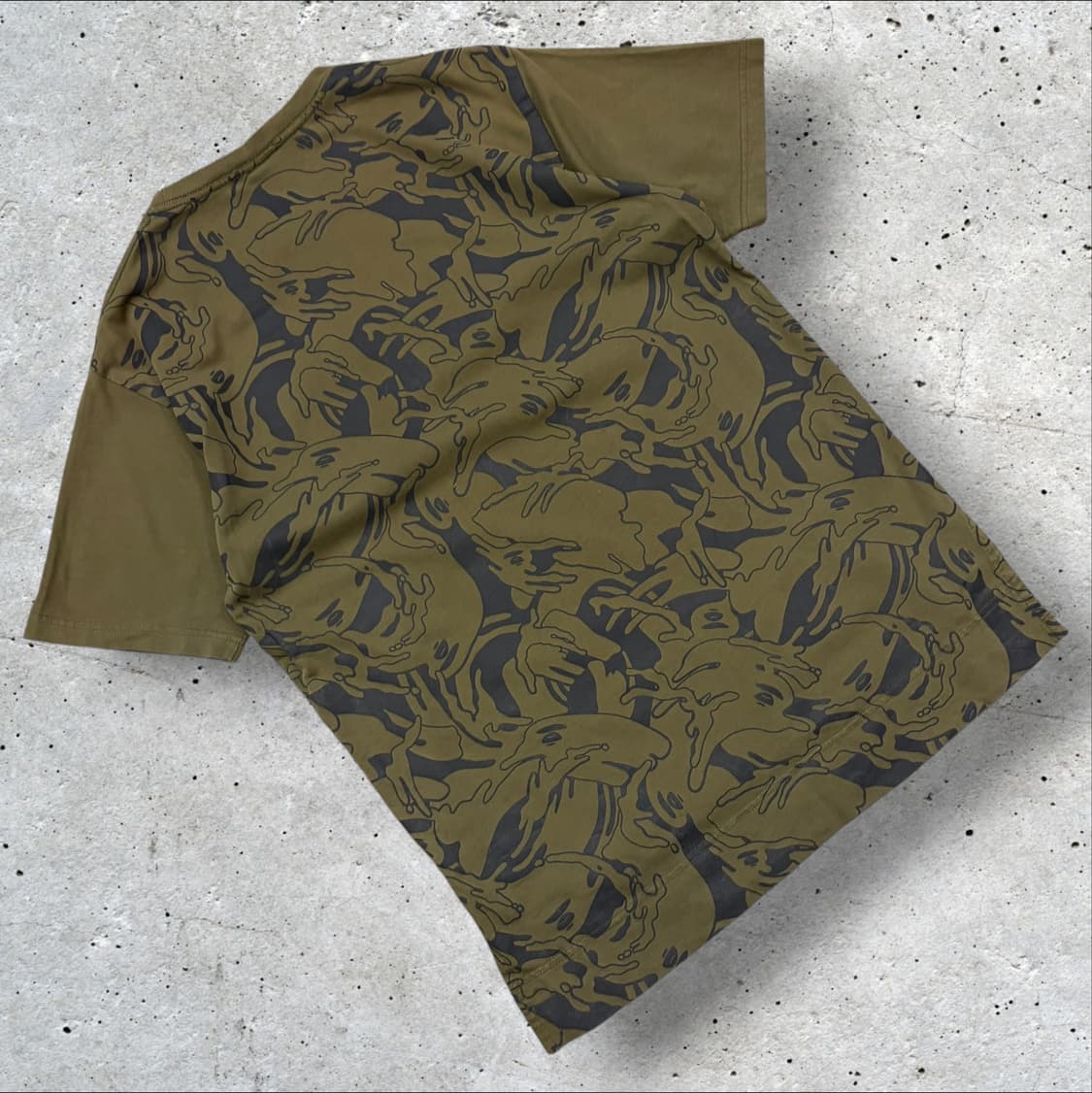 [L] AAPE 에이프 스카치 카키색 패턴 반팔 티셔츠 D950 상품이미지2