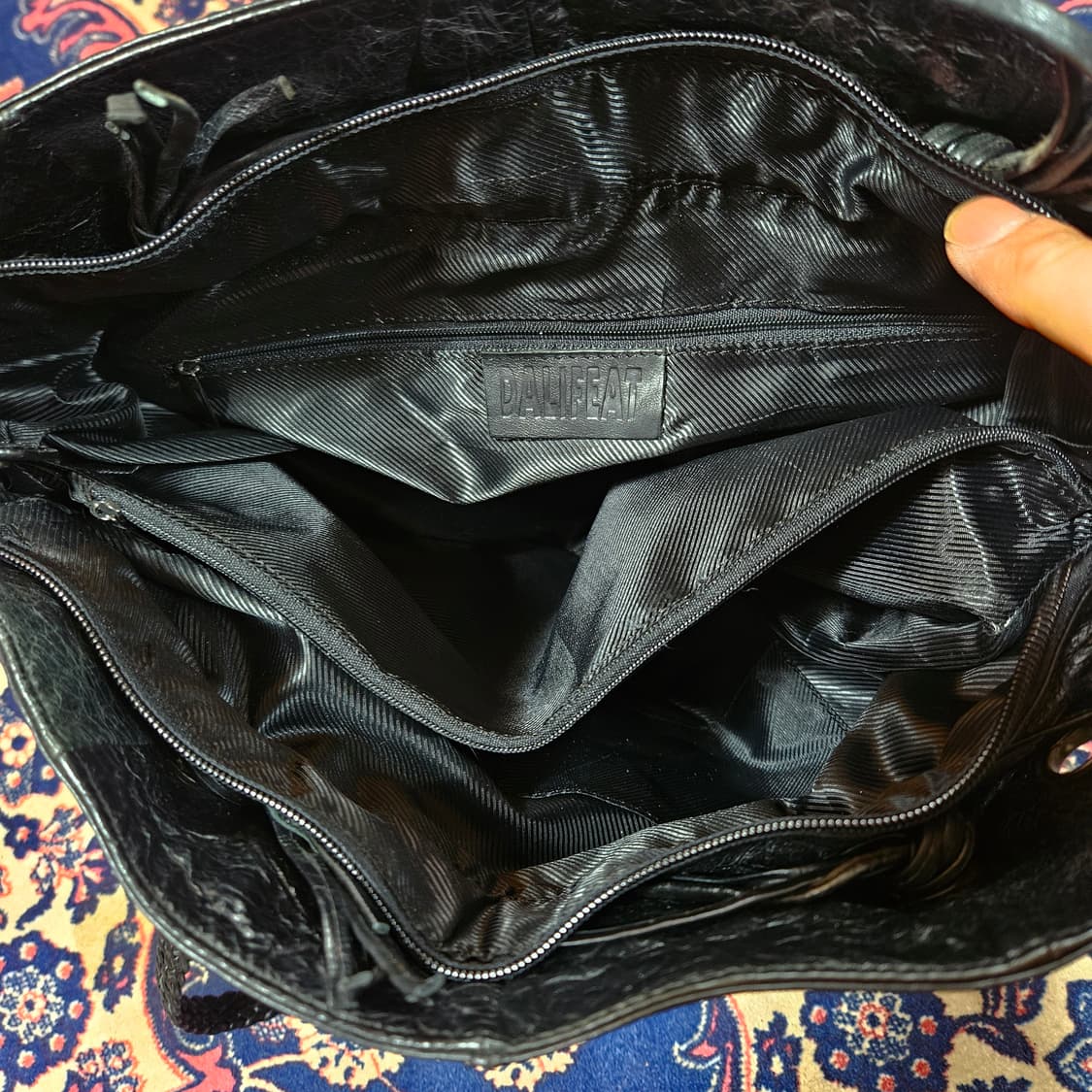 DALIFEAT 스터드 가죽 센터로고 보헤미안 토트백 상품이미지10