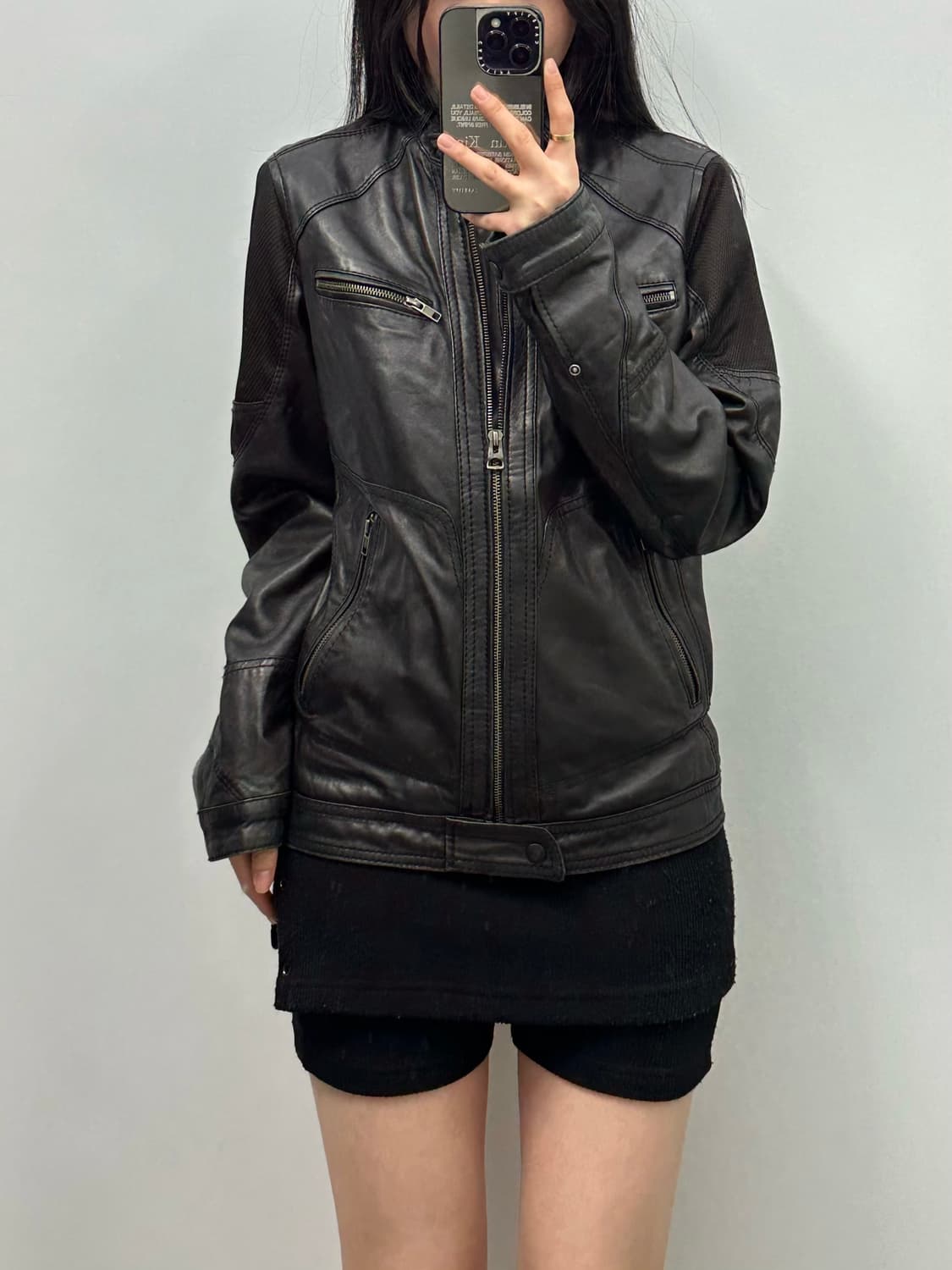 디젤 00s 양가죽 블랙 레더 자켓  상품이미지2