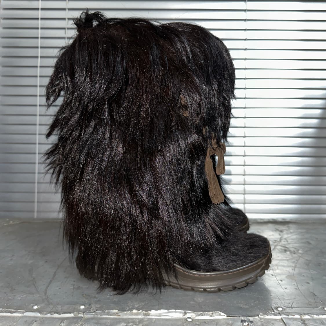 00s 레어 파잘 초코 브라운 퍼 털부츠 상품이미지5