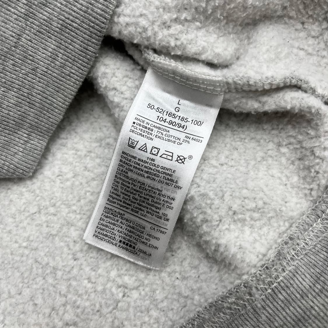  갭 블랙 센터로고 그레이 후드 L 상품이미지6