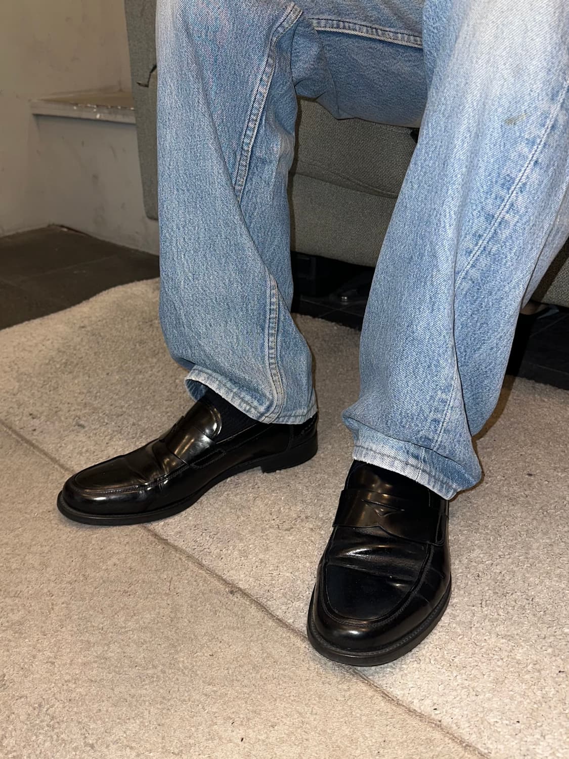 Prada leather aged penny loafers  상품이미지1