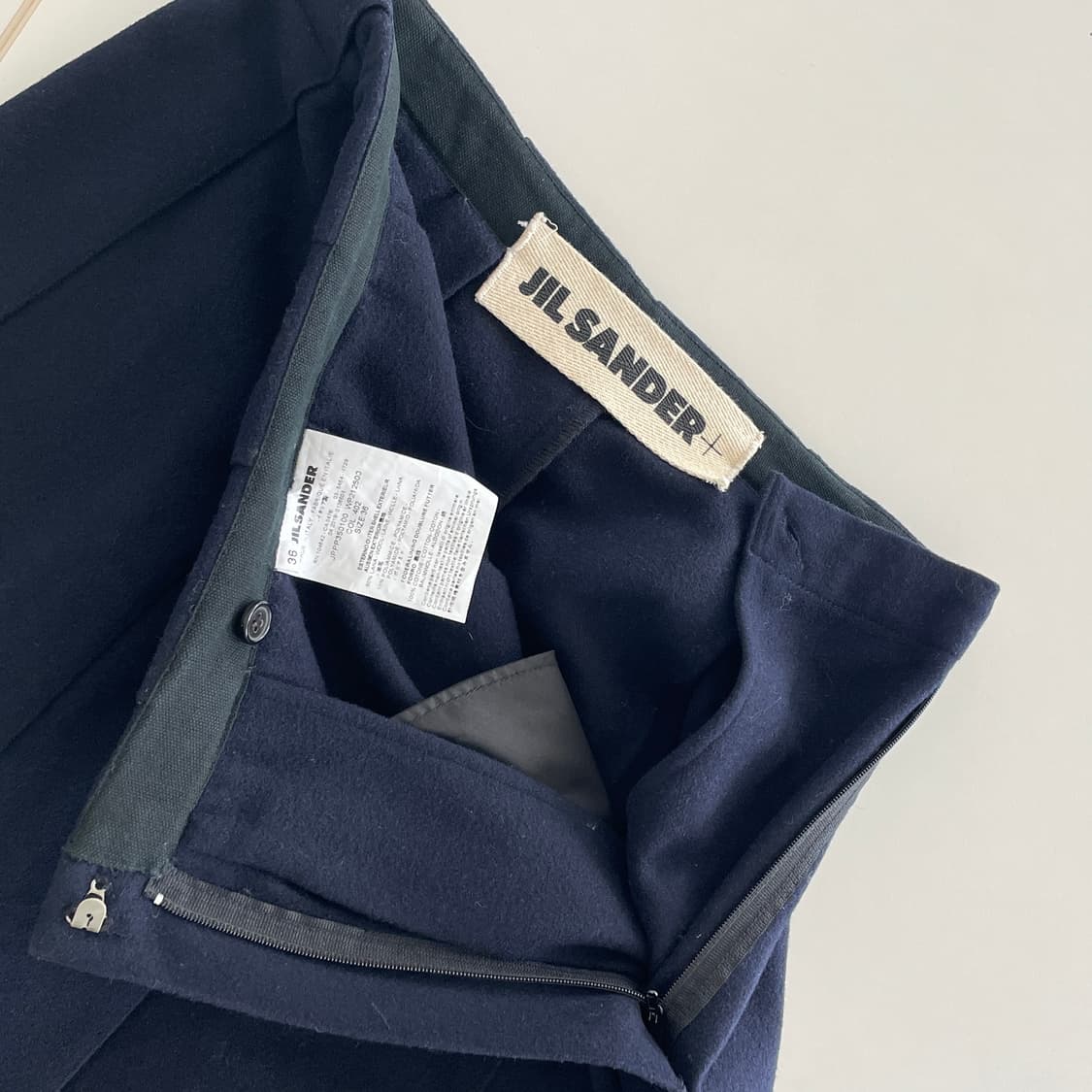 질 샌더 네이비 울 플리츠 스커트 상품이미지3